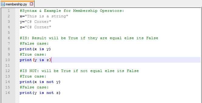 Membership Operators